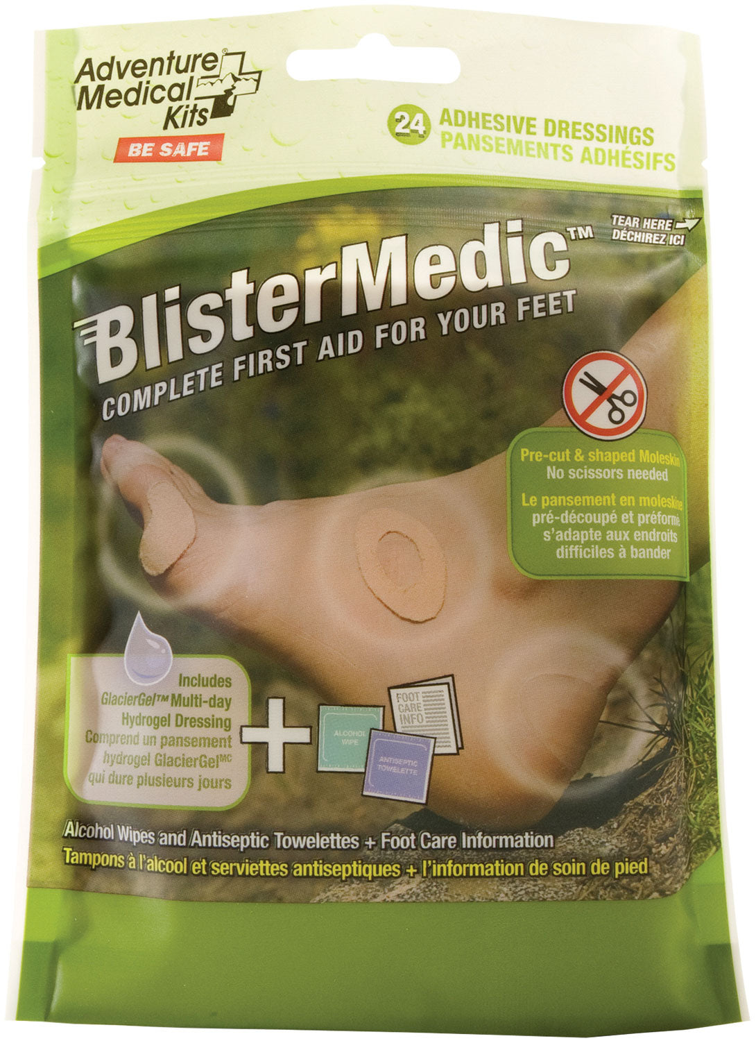 AMK Blister Medic Kit with Hydrogel Dressings and Antiseptic Towelettes - 24 Shapes