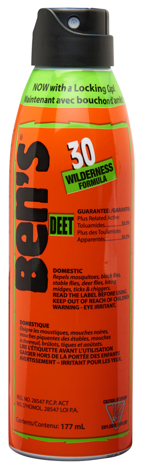 Ben's 00067178 Odorless 30% DEET 6oz Aerosol Spray Repels Ticks & Biting Insects 8 Hours