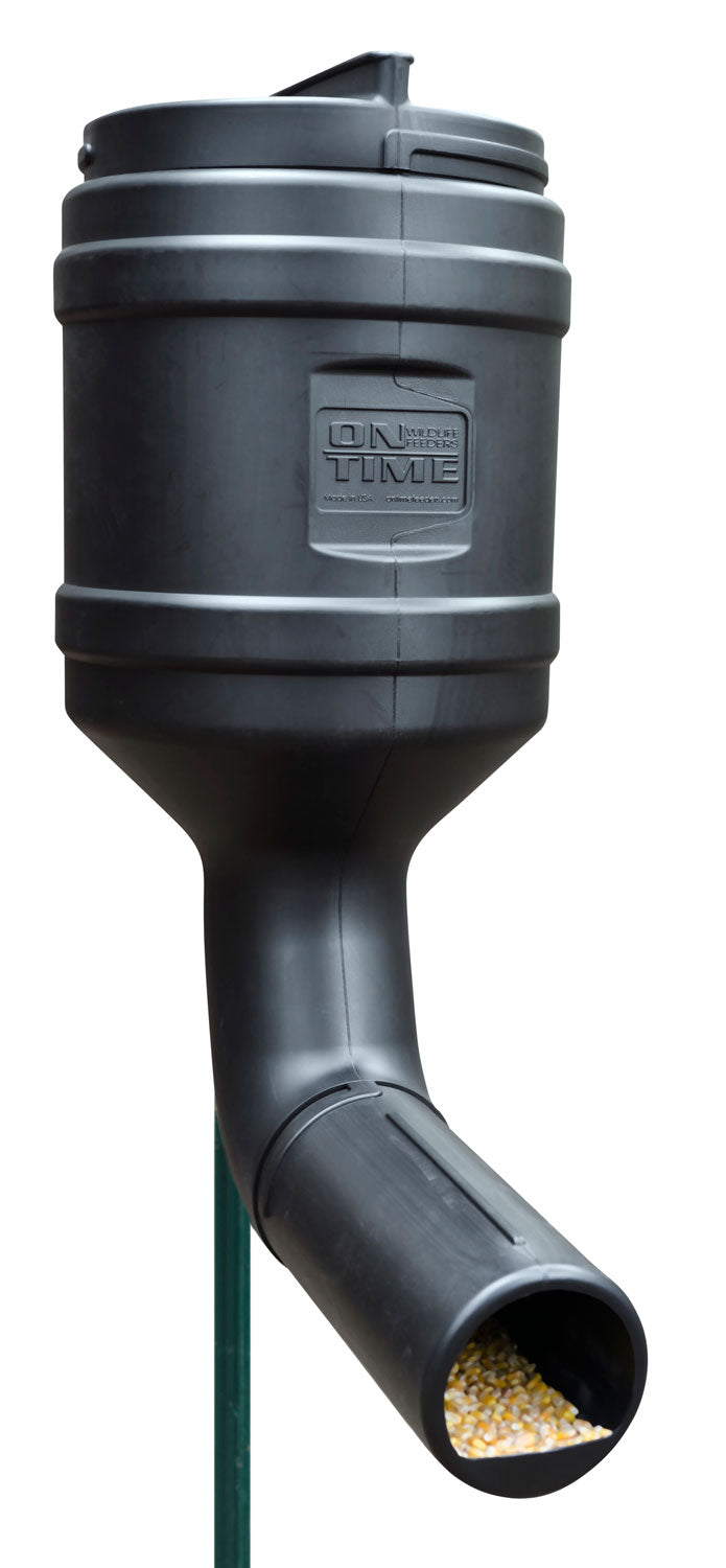 On Time 71800 UV Resistant T-Post Gravity Feeder, 80 lb Capacity, Mounting Bracket Included, Black