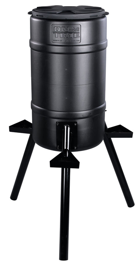 On Time 71540 Buckeye Polyethylene Gravity Feeder, 200 lb Capacity, 3 Feeding Stations, Removable Lid