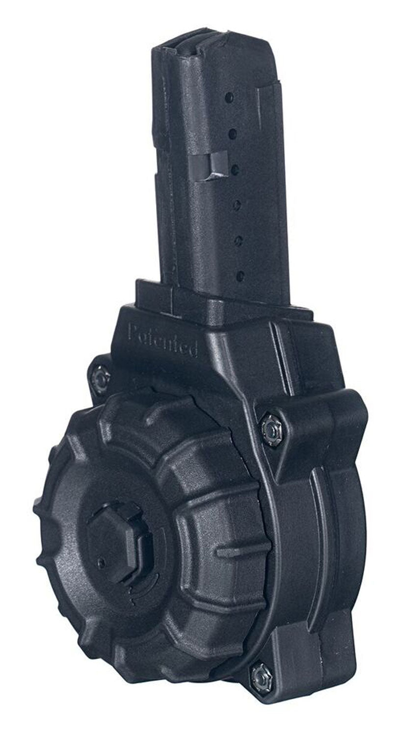 ProMag DRMA26 Drum Replacement 30rd 9mm for AR-15 Compatible w/ Glock Style Mags Black Polymer