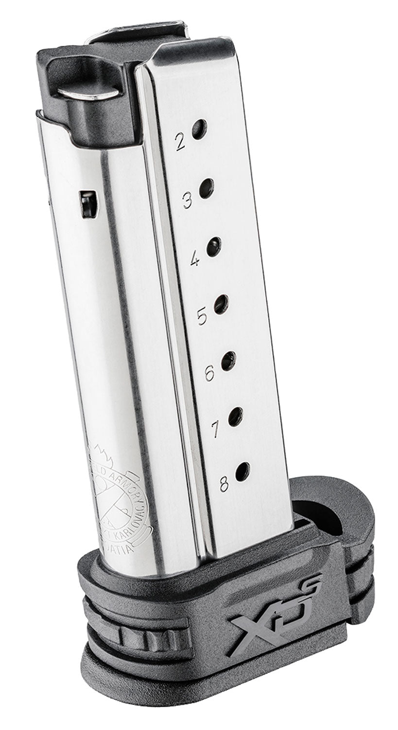 Springfield Armory XD-S 8rd 9mm Luger XDS0908 Stainless Steel Magazine Black Sleeve