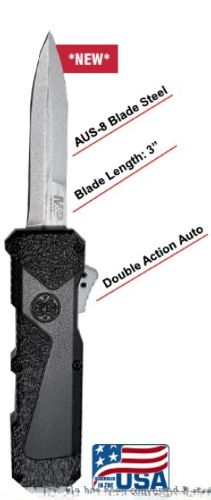 S&W M&P H.R.T. OTF Spear Point 3" Knife with M&P 2.0 Handle Texture, Stainless/Black