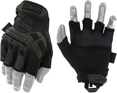 Mechanix Wear M-Pact Covert Fingerless Black Synthetic Leather Large Tactical Gloves TPR