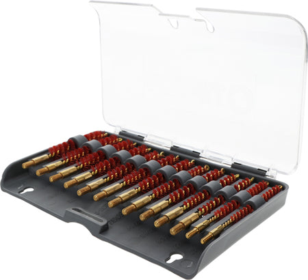 TIPTON 13-PIECE NYLON RIFLE BORE BRUSH SET W/STORAGE CASE