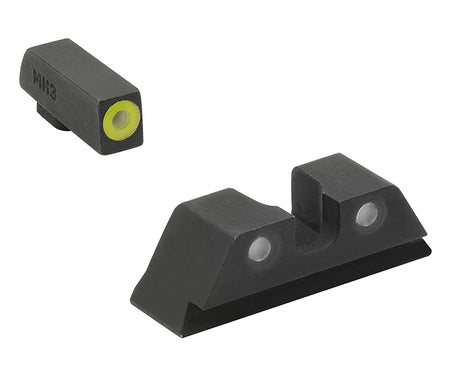 Meprolight 402243121 Hyper-Bright Yellow Outline Front Green Tritium Rear Sight Set Glock 17/22