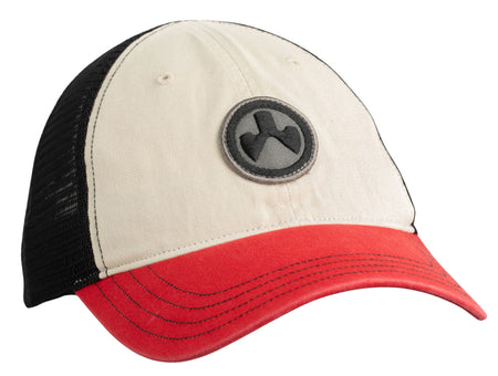 Magpul Icon Patch Trucker Hat Unstructured Stone/Red/Black Adjustable OSFA MAG1105-110