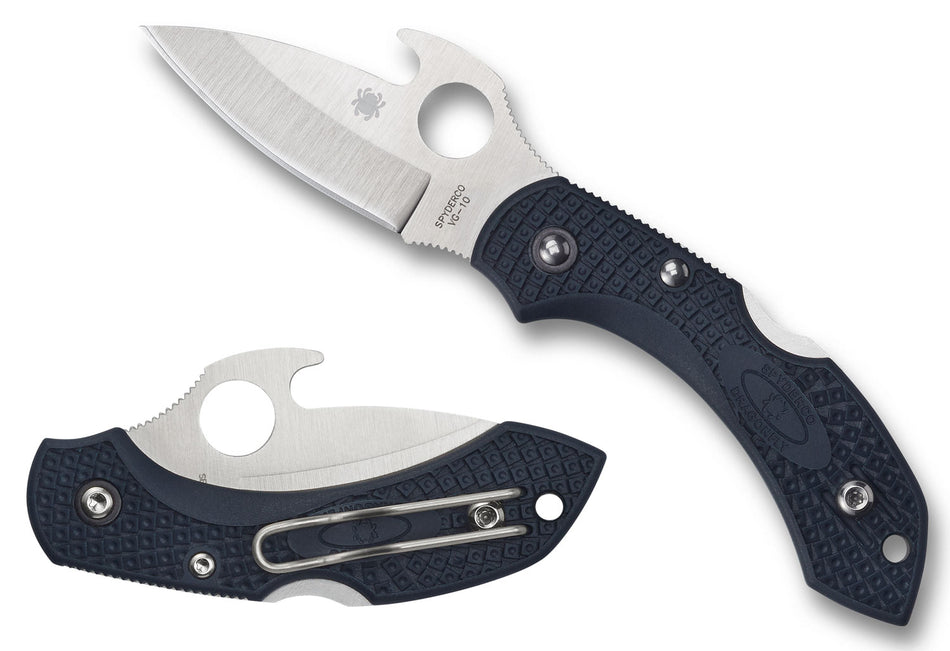 Spyderco Dragonfly 2 Folder 2.28" VG-10 Stainless Plain Drop Point Blade Gray Bi-Directional FRN Handle & Clip