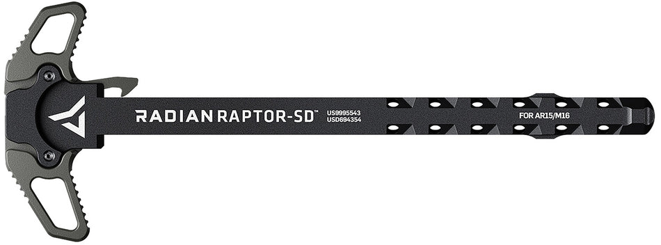 Raptor SD Ambidextrous Charging Handle Radian Gray Gas Redirecting AR-15/M16