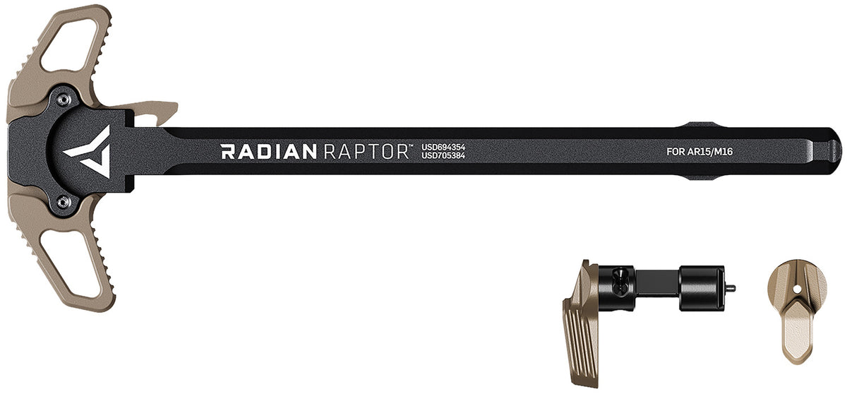 Raptor Ambi Charging Handle & Talon 45/90 Safety Selector FDE AR-15/M16 Radian