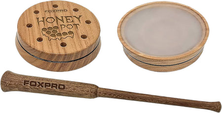 FOXPRO Honey Pot Crystal Turkey Pot Call, Natural Honey Locust Wood