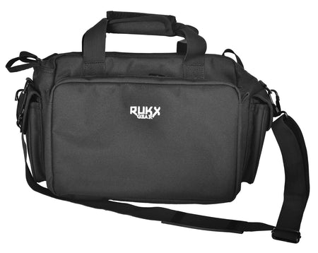 Rukx Gear Tactical Water-Resistant Range Bag Black 600D Poly Non-Rust Zippers