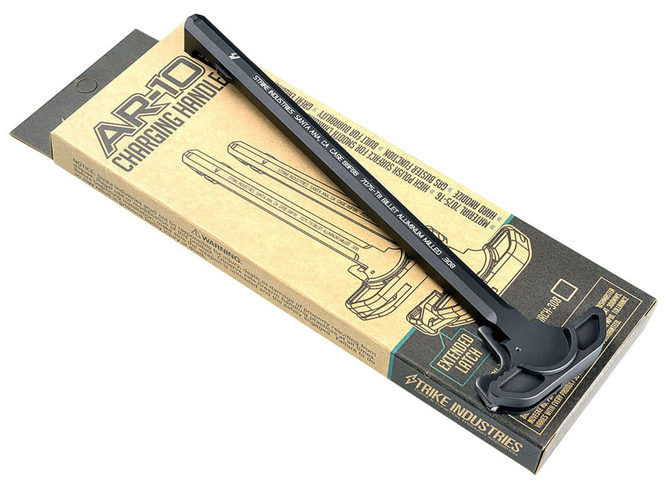 Strike AR-10 ARCHEL308BK Extended Latch Charging Handle Black Forged Aluminum