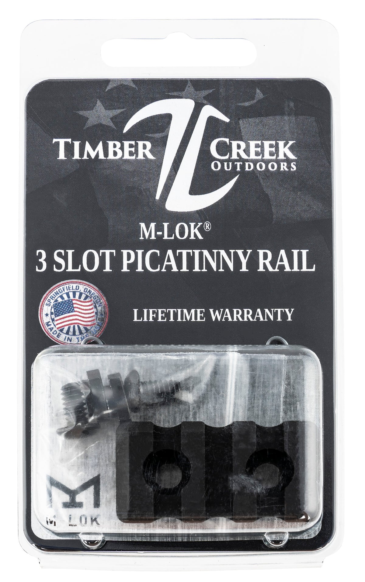 Timber Creek Outdoors M-LOK 3-Slot Picatinny Rail Accessory Section Black Aircraft Grade Aluminum