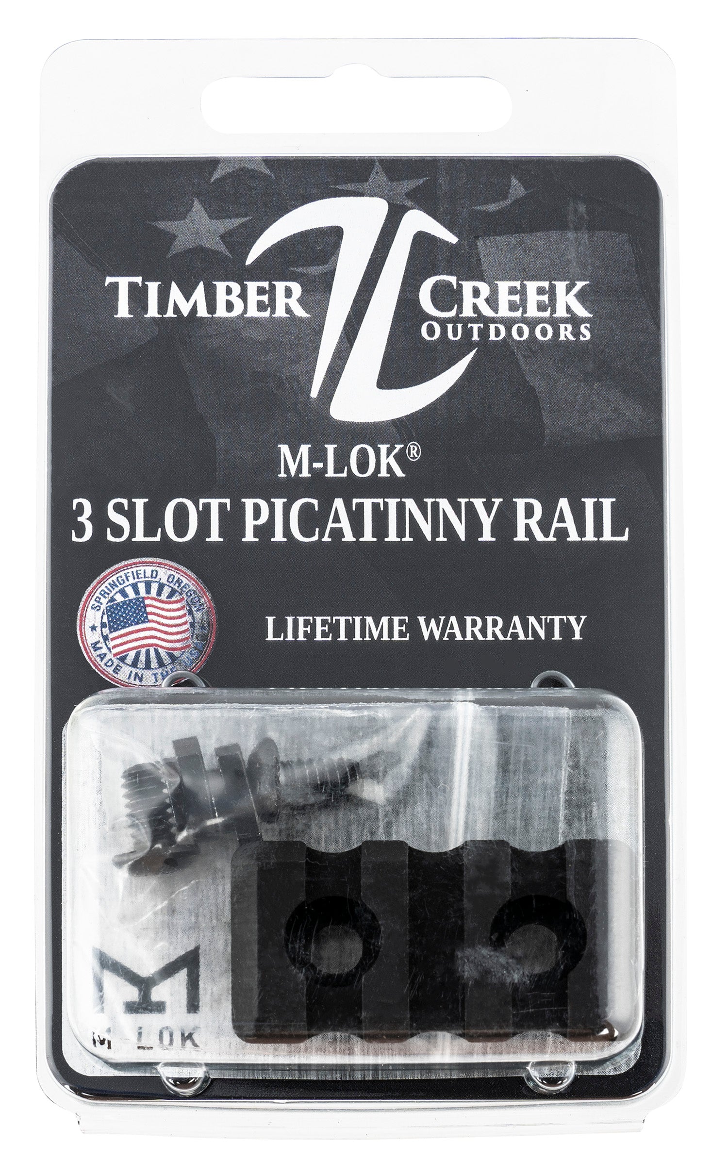 Timber Creek Outdoors M-LOK 3-Slot Picatinny Rail Accessory Section Black Aircraft Grade Aluminum