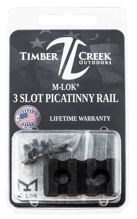 Timber Creek Outdoors M-LOK 3-Slot Picatinny Rail Accessory Section Black Aircraft Grade Aluminum