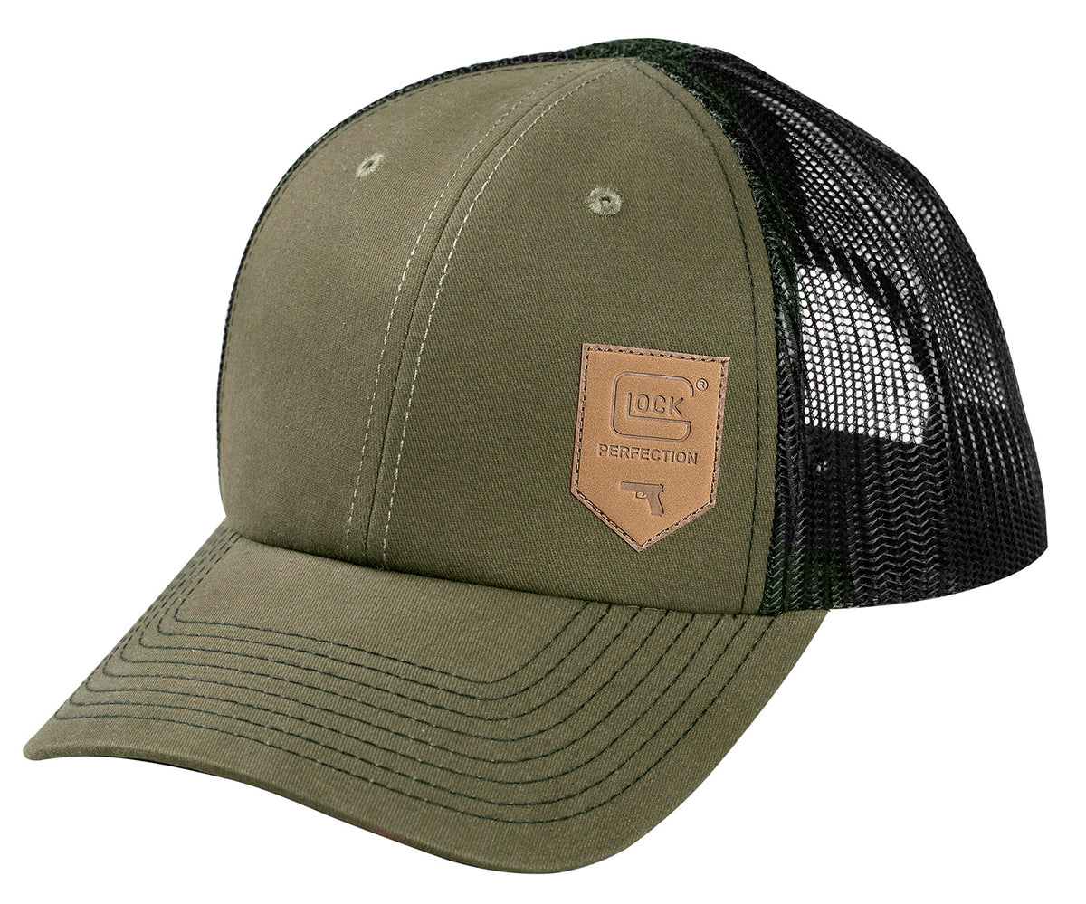 Glock Chino Olive Green Black Mesh Adjustable Snapback Hat AP95883