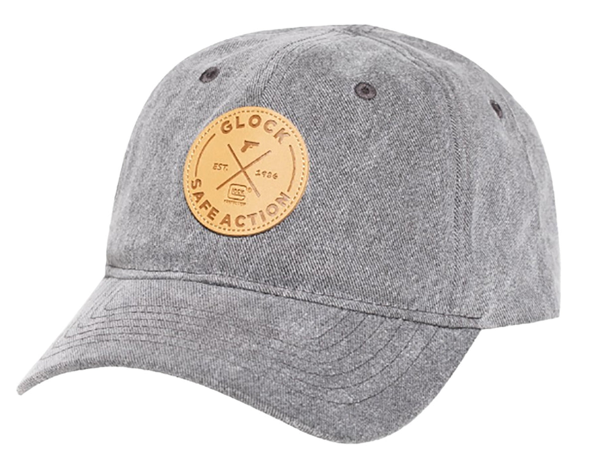 Glock Safe Action Distressed Gray Denim Relaxed Fit Adjustable Hat AP95882