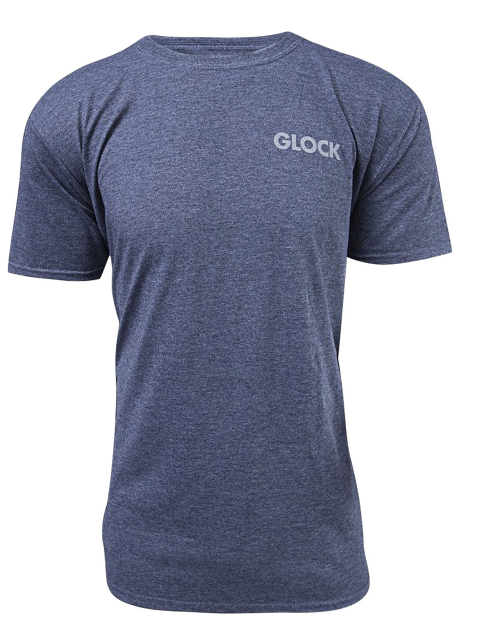 Glock Pistol Flag Semi-Fitted Heather Navy Short Sleeve T-Shirt Medium