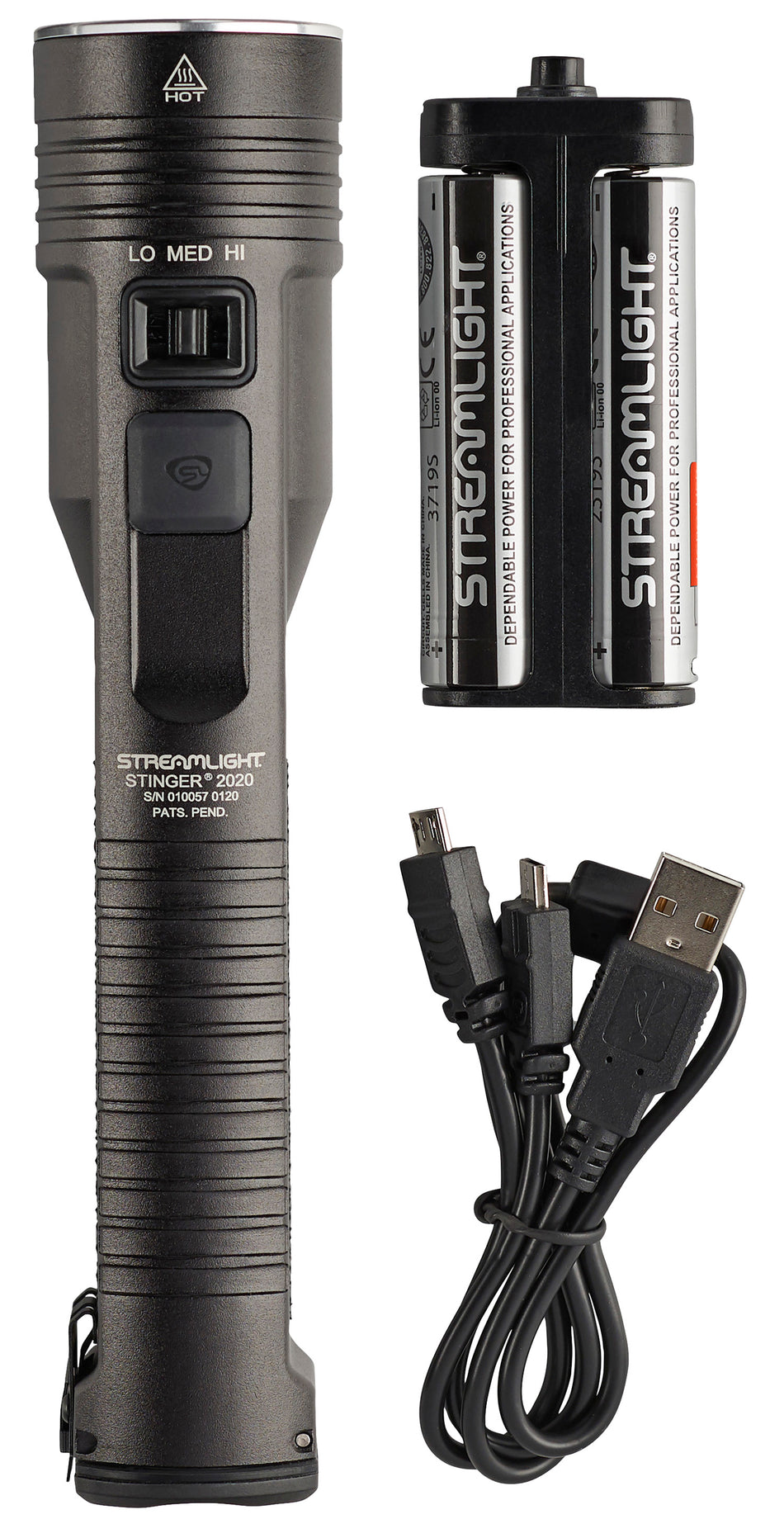 Streamlight Stinger 2020 Model 78100 Anodized Black 2000 Lumen USB Rechargeable Flashlight No Charger