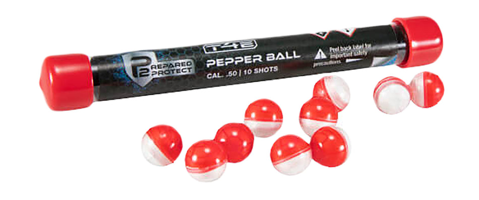Umarex USA T4E Pepperball .50 Cal Training Rounds 10 Per Tube Red/White