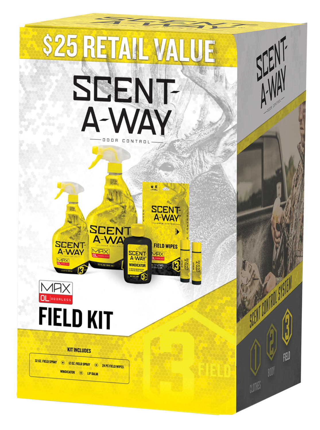 Scent-A-Way Max Odorless Hunting Field Kit with Sprays Wipes and Windicator