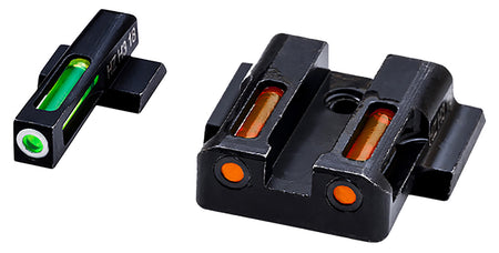 HiViz MPN421 S&W M&P LiteWave H3 Day/Night Sight Set - Green Tritium Front, Orange Fiber Optic Rear