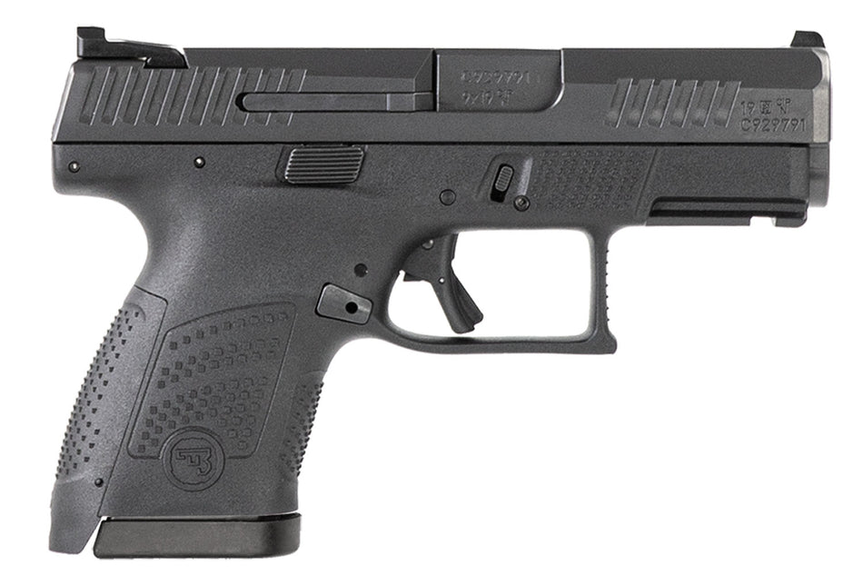 CZ-USA 91560 P-10 S 9mm Luger 12+1 3.50" Black Steel Barrel, Black Nitride Serrated Steel Slide, Black Polymer Frame w/Picatinny Rail, Black Interchangeable Backstrap Grip, Ambidextrous
