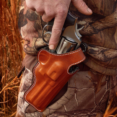 DeSantis Dual Angle Hunter Premium Leather Outside Waistband Holster Glock 40 Right Hand