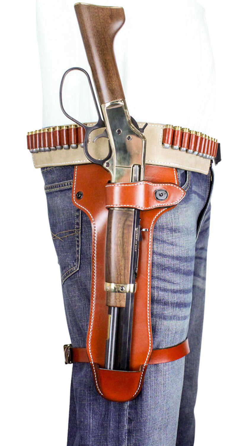 DeSantis 181TJ02Z0 Ambidextrous Mares Leg Western Carry Rig Tan Leather