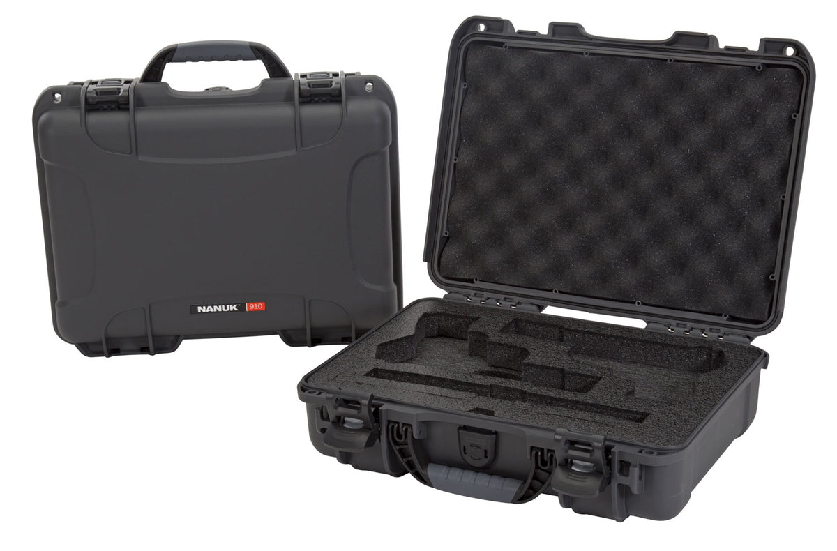 Nanuk 910CLASG7 Graphite 2-Up Pistol Case Polymer Foam-Lined 13.20" L x 9.20" W x 4.10" H