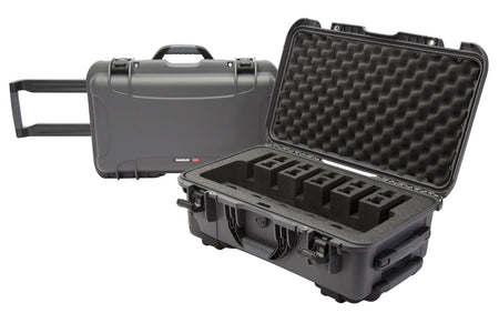 Nanuk 9356UP7 Graphite 6-Up Gun Case Resin PEF Foam Polyurethane Wheels Holds 6 Handguns