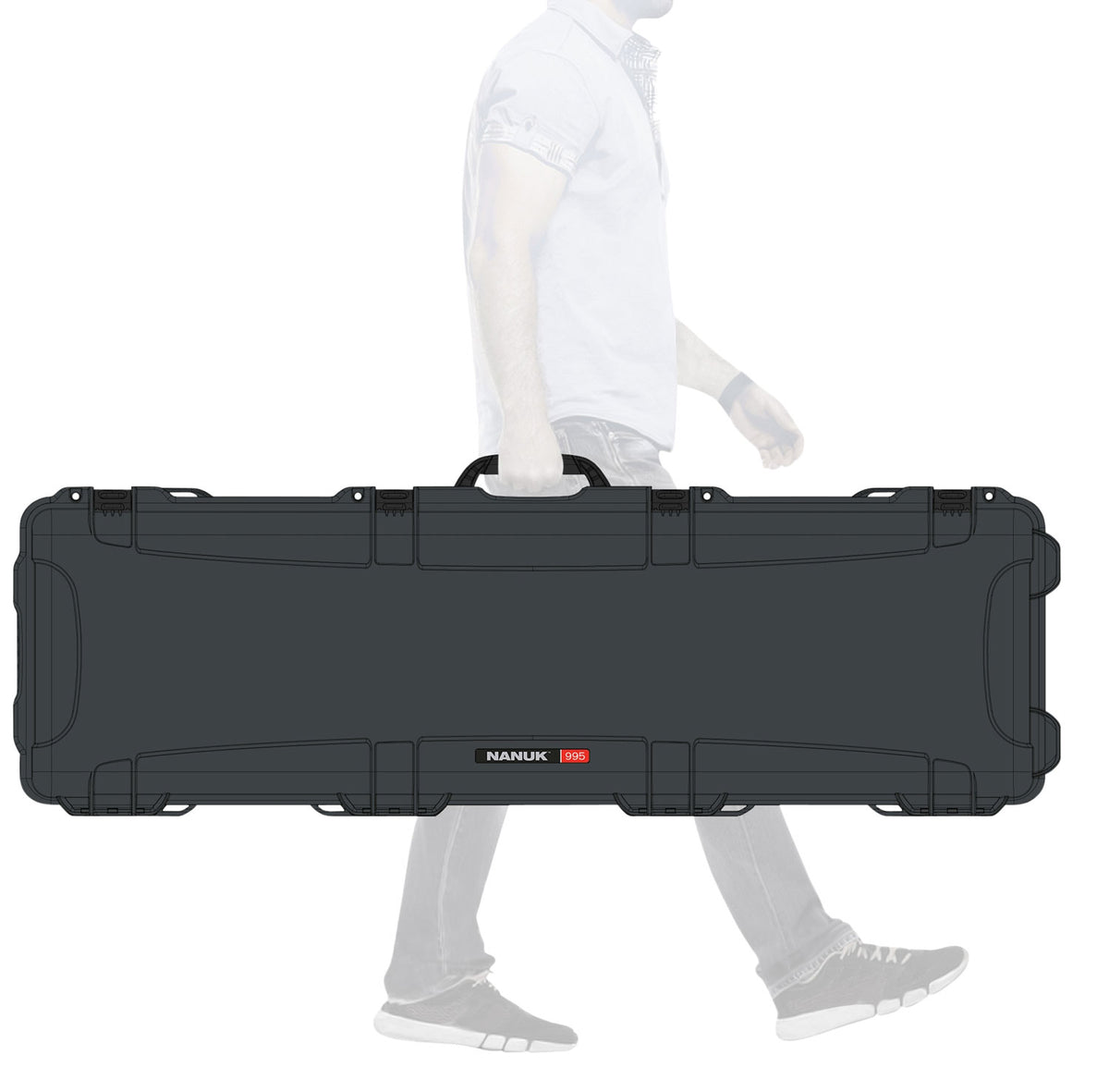 Nanuk 995 Waterproof Graphite Hard Case for Rifles 52" L x 14.50" W x 6" H Interior
