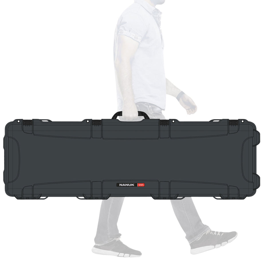 Nanuk 995 Waterproof Graphite Hard Case for Rifles 52" L x 14.50" W x 6" H Interior