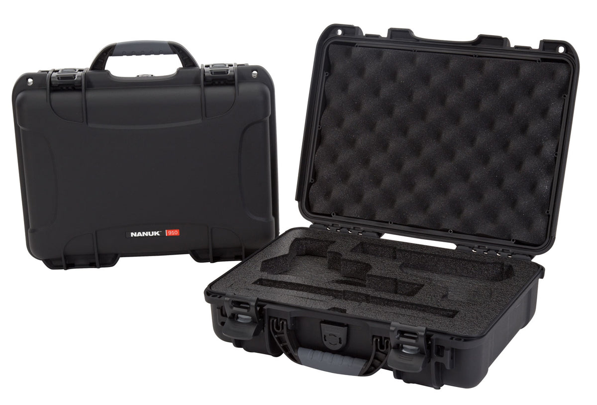 Nanuk 910 Classic 2-Up Pistol Case with Foam Insert 13.20" x 9.20" x 4.10" Interior