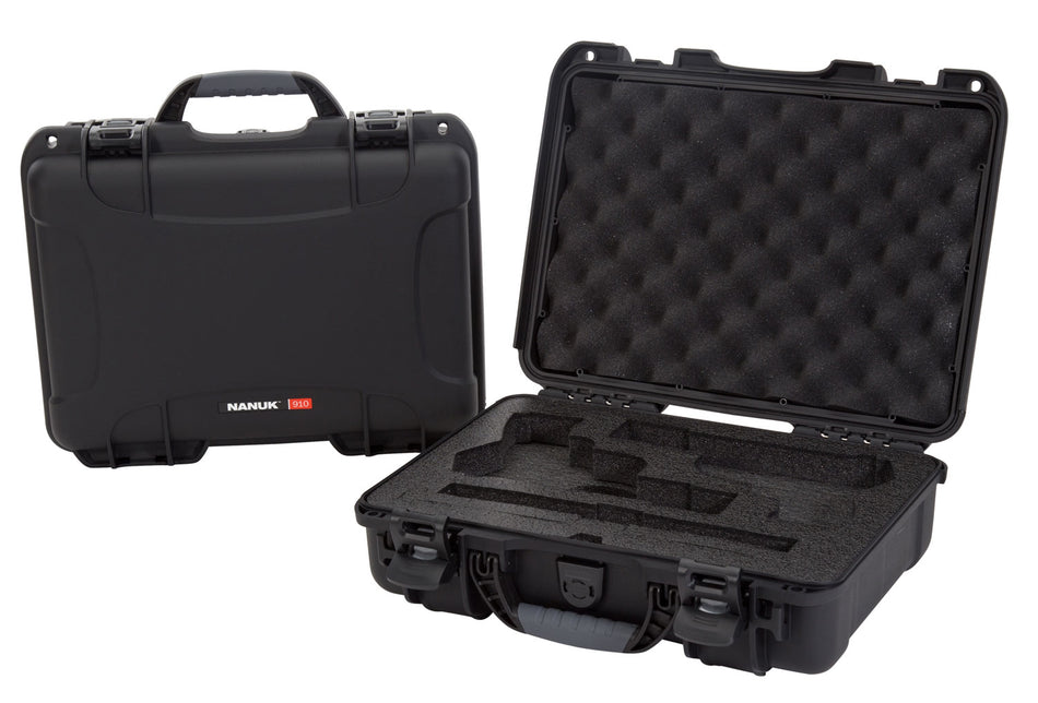 Nanuk 910 Classic 2-Up Pistol Case with Foam Insert 13.20" x 9.20" x 4.10" Interior