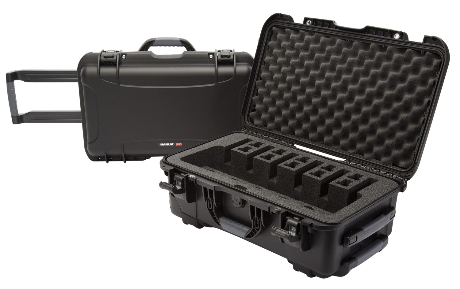 Nanuk 935 Black Polymer 6-Pistol Hard Case with Foam Padding 22" x 14" x 9" Interior
