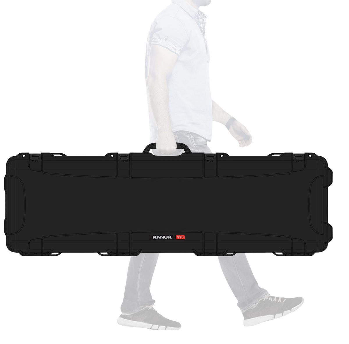 Nanuk 995 52-Inch Black Polymer Waterproof Rifle Hard Case with Foam Padding