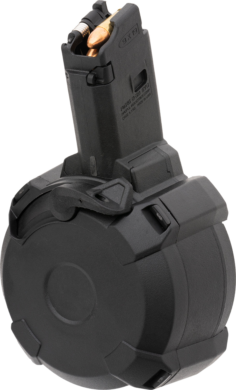 Magpul MAG1035BLK PMAG D-50 EV9 CZ Scorpion EVO 3 9mm Luger 50-Round Black Drum Magazine
