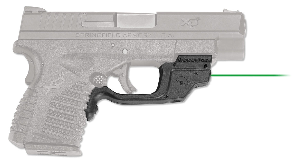 Crimson Trace Laserguard Green Laser Sight for Springfield XD-S, Polymer Black