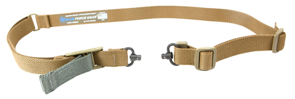 Blue Force Gear Vickers 221 One-Two Point AR Sling Coyote Tan Cordura Unpadded with RED Swivel