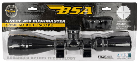 BSA Sweet .450 Bushmaster 3-9x40mm Matte Black AO 30/30 Reticle Riflescope