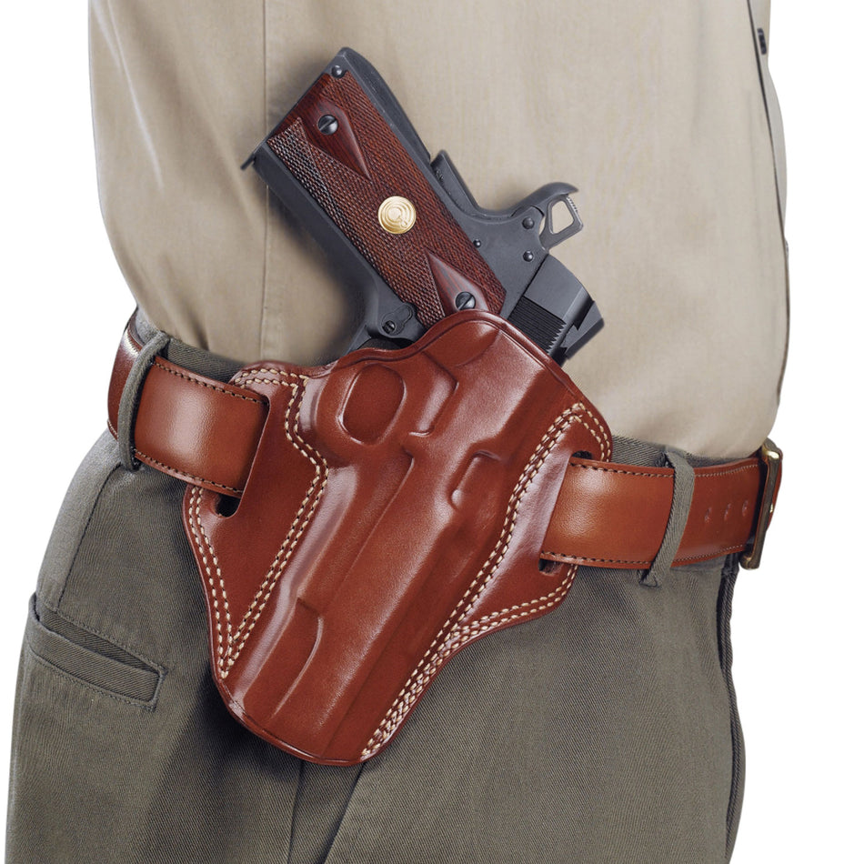 Galco CM800 Tan Leather Outside Waistband Combat Master Holster, Glock 43/43X/Springfield Hellcat/Taurus GX4, Right Hand
