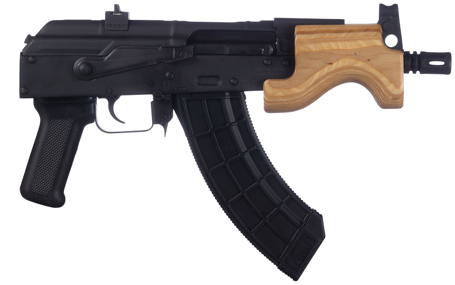 Century Arms HG2797N Draco Micro 7.62x39mm 30+1 6.25" Black Threaded Barrel, Black Steel Receiver, Black Polymer Grip, Right Hand, Includes Magazine