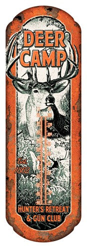 Rivers Edge 5x17 Powder Coat Deer Camp Tin Thermometer
