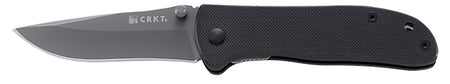 CRKT Drifter 6450K 2.88" Plain Gray TiCN 8Cr14MoV SS Blade, Black G10 Handle with Stainless Pocket Clip