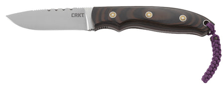 CRKT Hunt'N Fisch 2861 2.99" Fixed Plain Satin 9Cr18MoV SS Blade, Multi-Color G10 Handle with Lanyard and Leather Sheath