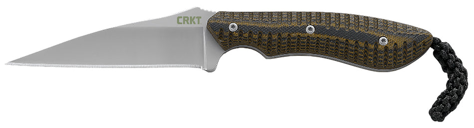 CRKT S.P.E.W. 2388 Small Fixed Wharncliffe Knife 3" Bead Blasted Black/Brown Blade, G10 Handle with Sheath
