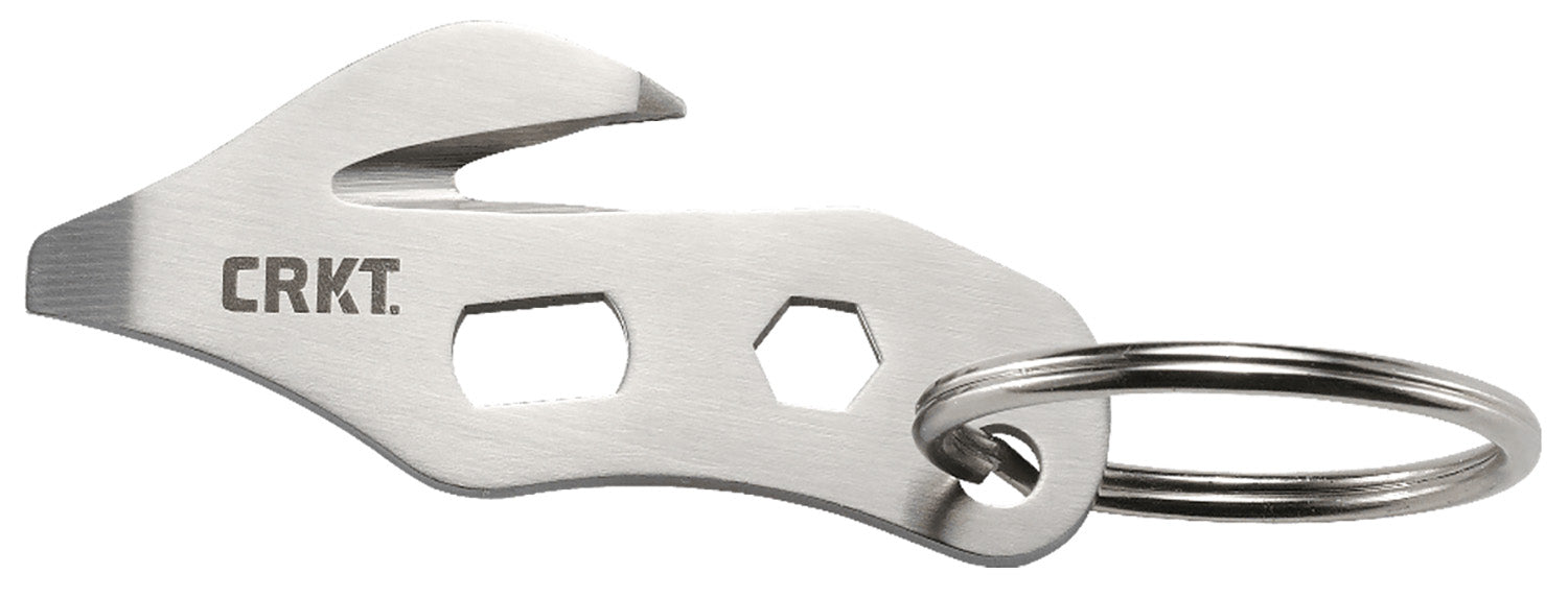 CRKT 2055 K.E.R.T. Silver Fixed Blade Keyring Rescue Tool 2.48" 8Cr13MoV Stainless Steel