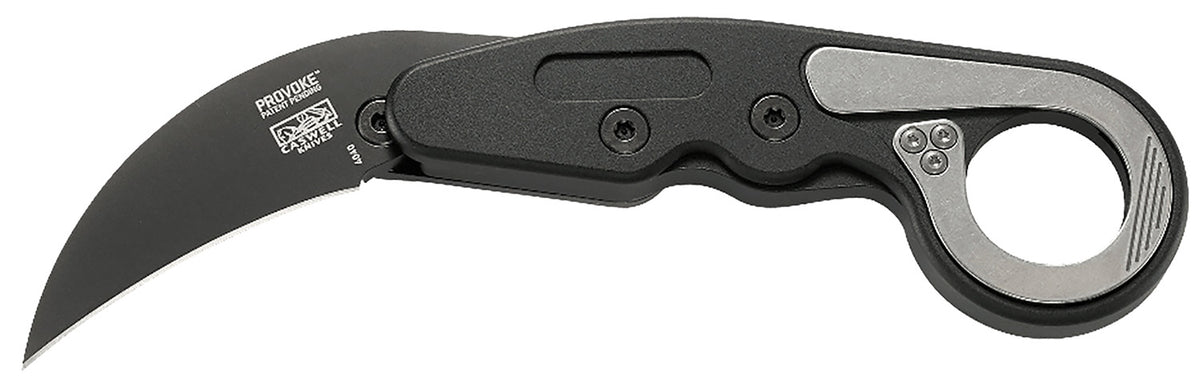 CRKT 4040 Provoke Kinematic Karambit Folder 2.41" Black TiN D2 Blade Black Aluminum Handle